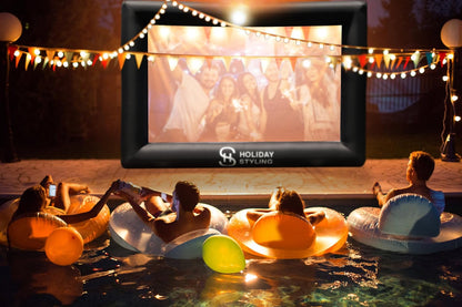 Holiday Inflatable Projector Screen - 16FT, 200” for Backyard & Pool Parties