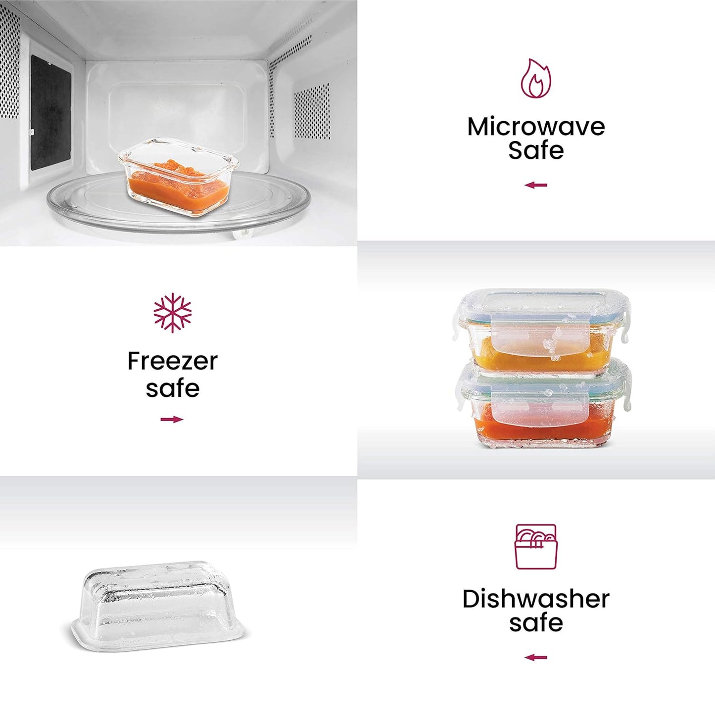 Kleiner Glasbehälter zur Essenszubereitung, luftdicht, auslaufsicher, mikrowellen- und spülmaschinenfest, perfekt für Snacks, Dips, 6 Stück, Blaugrün 