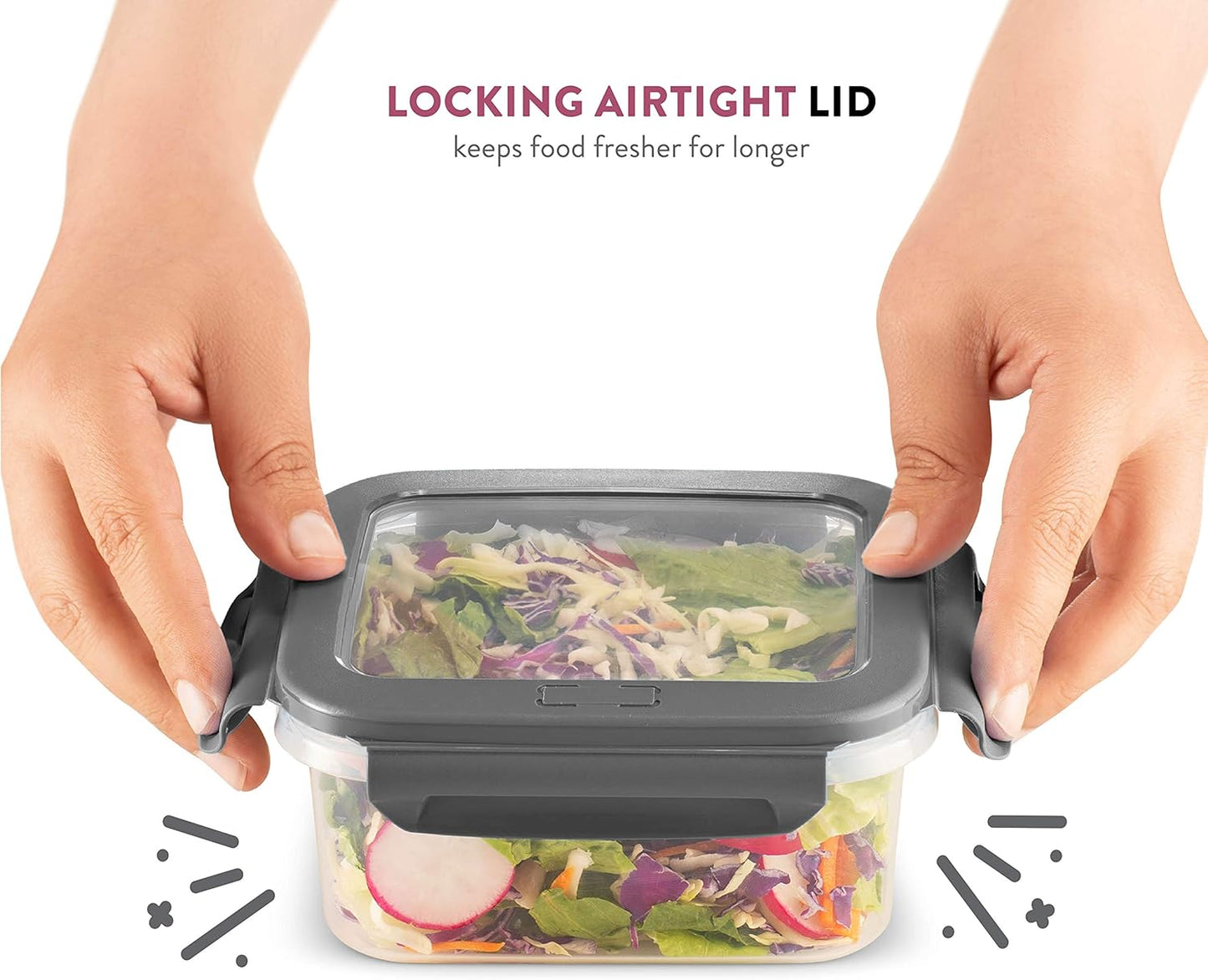 FineDine Food Storage Containers with Lids – 40-Piece Airtight, BPA-Free, Leakproof, Microwave & Freezer Safe (Gray)