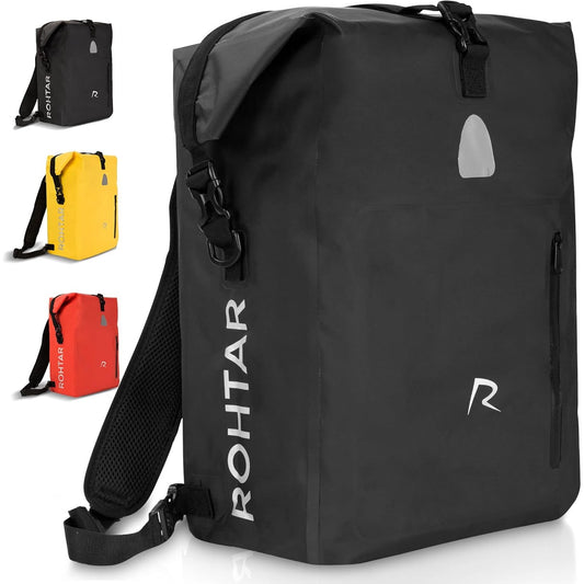 Waterproof Messenger Bag - 18L, 3-in-1 Shoulder Pack, Backpack & Pannier, Adjustable Straps & Handlebar Clamps