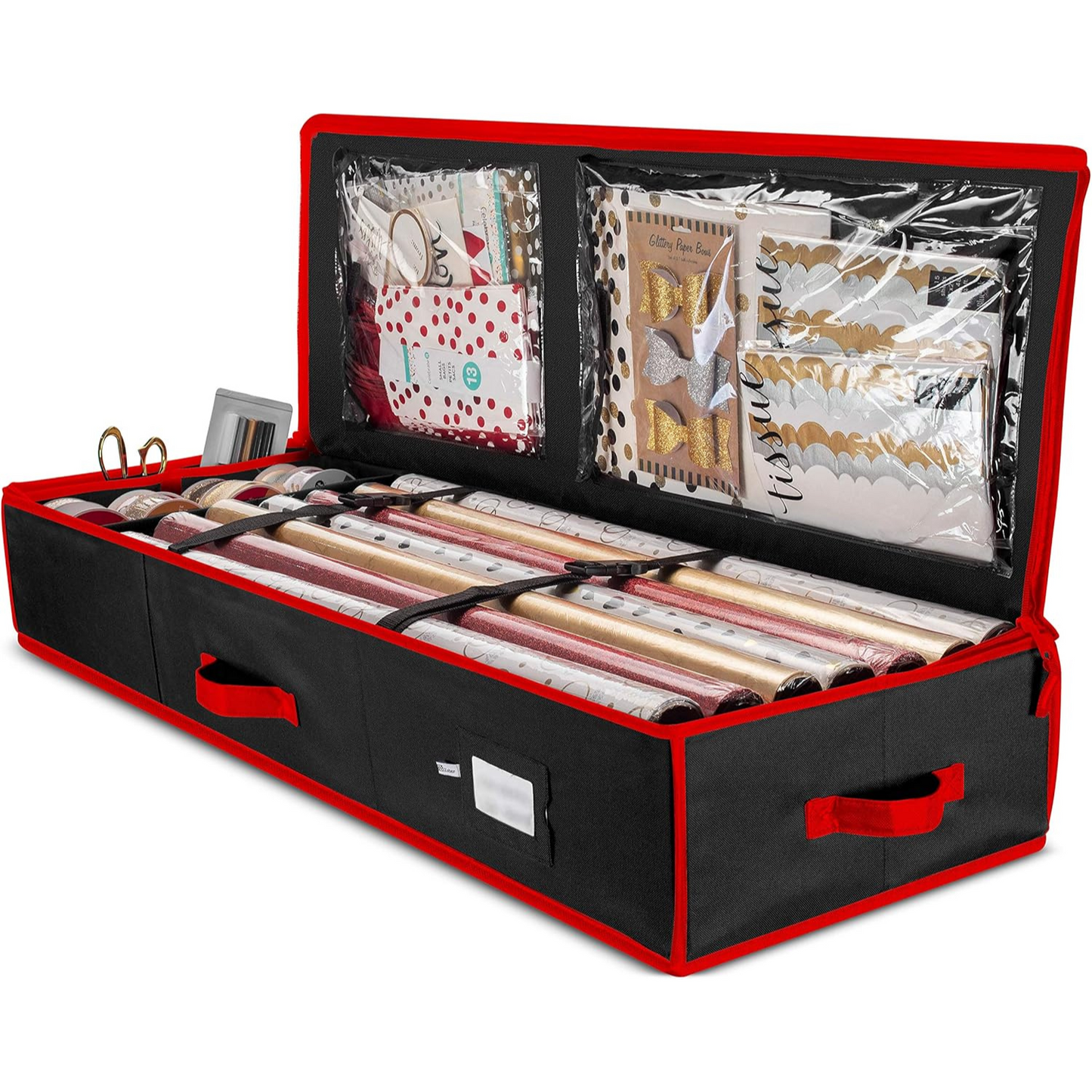 Zober Gift Wrap Organizer - Fits 18-20 Rolls, Tear-Proof Storage (40" Length)