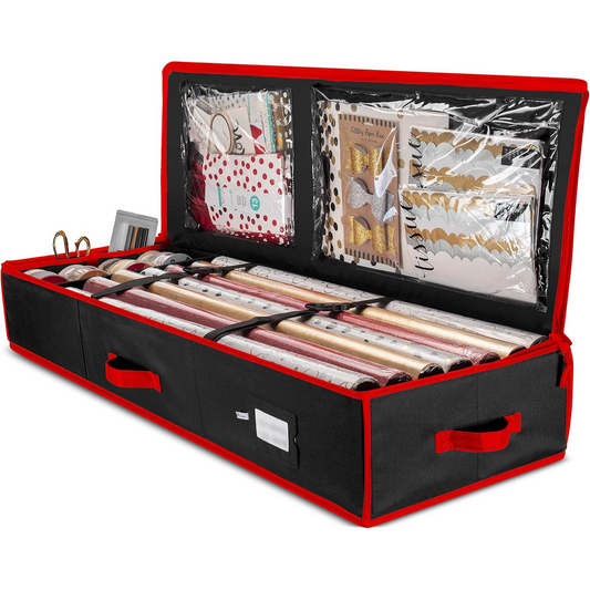 Zober Gift Wrap Organizer - Fits 18-20 Rolls, Tear-Proof Storage (40" Length)