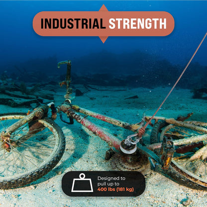 King Kong Magnetics 400 lbs Pulling Force Magnet Fishing Kit - 2.36" Neodymium Magnet, Rope, Gloves & Accessories