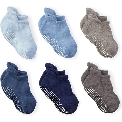 LA ACTIVE Non Slip Grip Ankle Boys and Girls Socks with Non Skid for Babies Toddlers and Kids Back to School