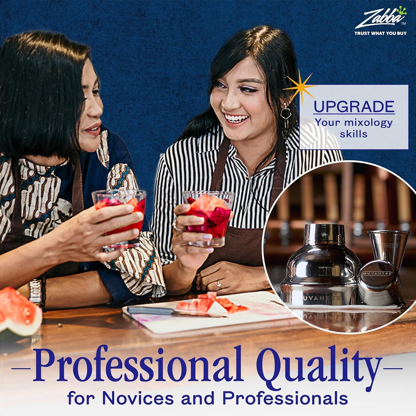 Nuvantee Cocktail-Shaker-Set, 24 oz Martini- und Getränkemixer mit eingebautem Sieb, Messbecher, Home-Barkeeper-Set, Martini-Shaker aus Edelstahl 