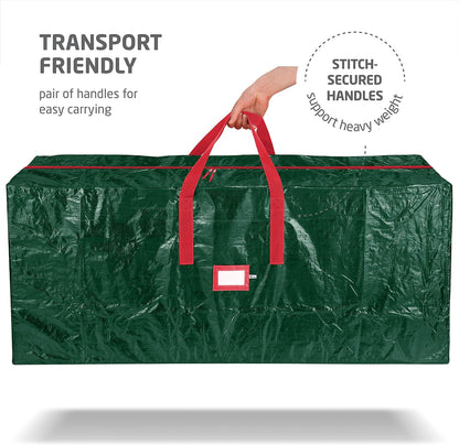 Zober Christmas Tree Storage Bag - Fits 9 Ft Artificial Trees, Waterproof, Durable Handles, Label Slot (Green)