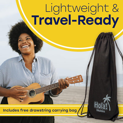 Hola! Music 21" Soprano Ukulele for Adults, Kids & Beginners – Maple with Bag & Accessories (Natural)