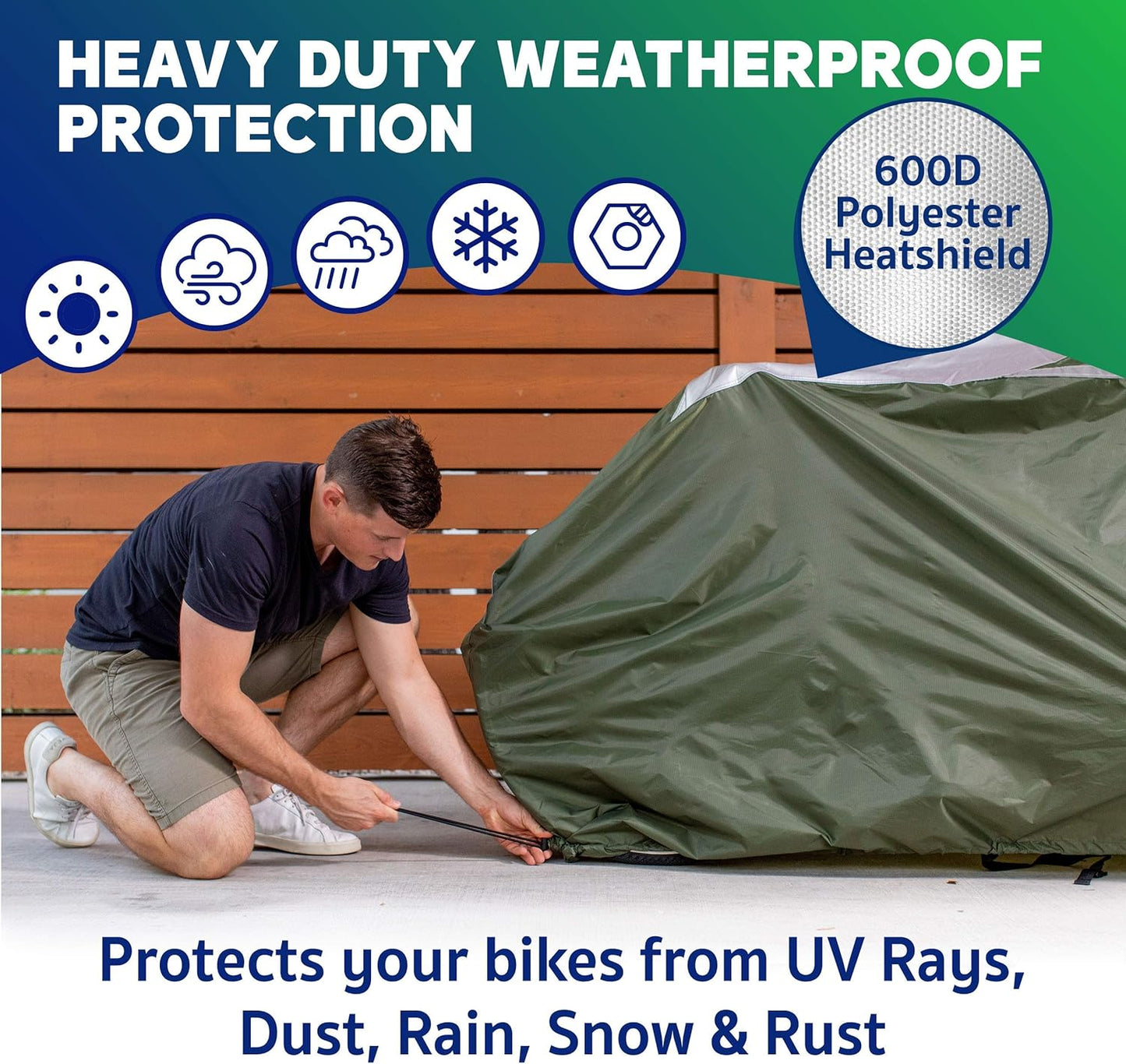 YardStash Bicycle Cover XL - Extra Large for Beach Cruiser, Mountain Bike, Electric Bikes, Kids' Bikes, with Baskets or Racks