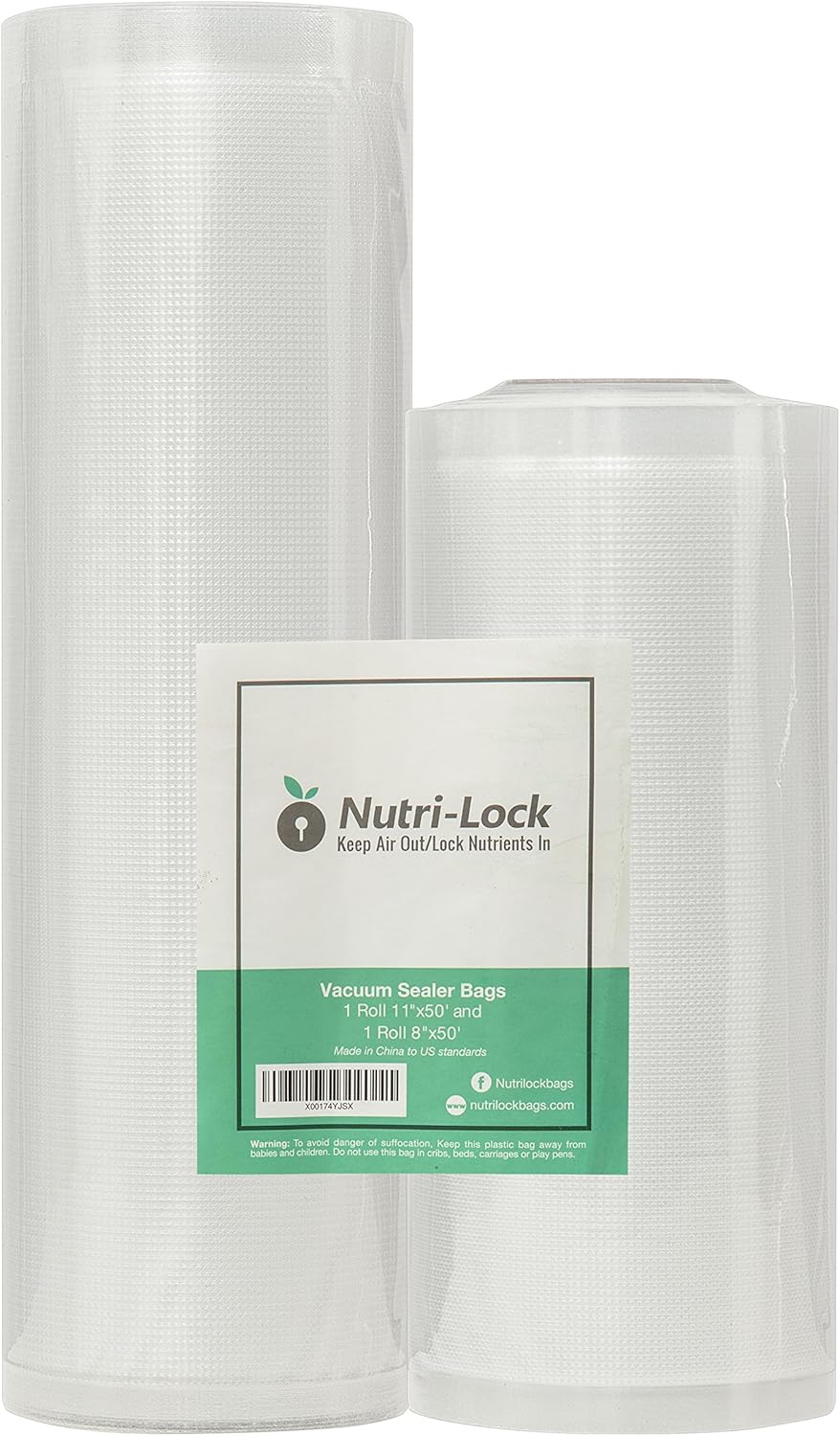 Vakuumierbeutel, 2er-Set 11" x 50' BPA-freie Rollen, Vakuumversiegelung für Sous Vide und Essenszubereitung, Vakuumierbeutel für Lebensmittel in Handelsqualität 