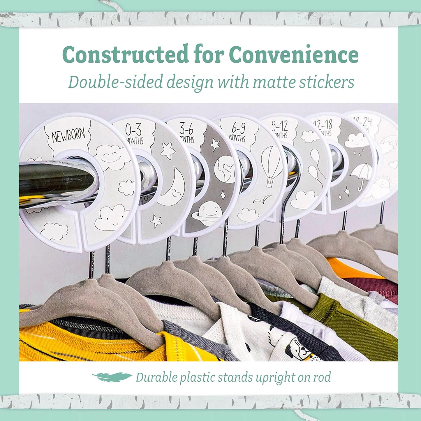 Baby Velvet Baby Hangers with Closet Dividers – Non-Slip Nursery Organizer for Infants