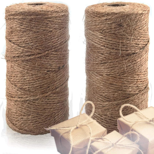 BeCraftee Jute Twine – Heavy Duty Hemp Twine for Crafts, Gardening & Gift Wrapping 656ft, 2mm