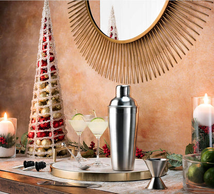 FineDine 7-Piece Cocktail Shaker Set – Stainless Steel Bartender Kit with Strainer, Jigger, Bar Spoon & Bottle Opener