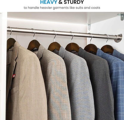 High-Grade Wooden Hangers – Set of 6 Heavy-Duty with Wide Shoulders & Trouser Bar, 6.3cm Shoulder Flares for Suits