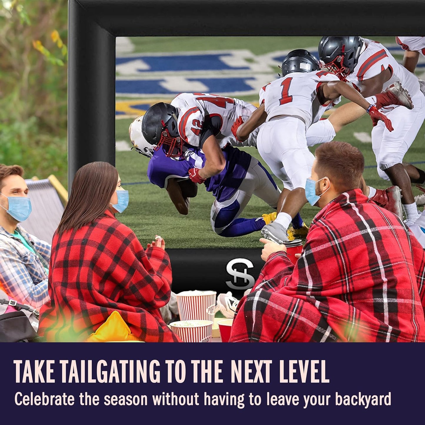 Holiday Inflatable Projector Screen - 16FT, 200” for Backyard & Pool Parties