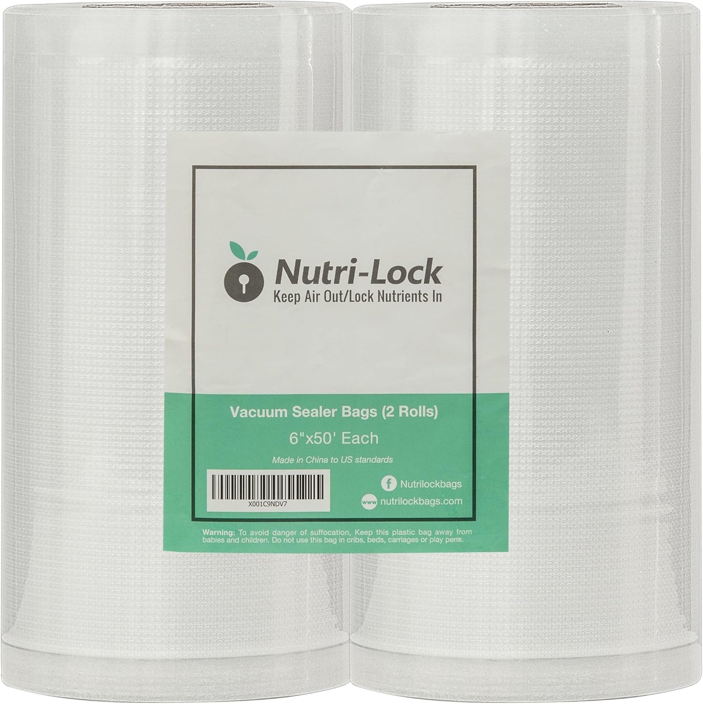 Vakuumierbeutel, 2er-Set 11" x 50' BPA-freie Rollen, Vakuumversiegelung für Sous Vide und Essenszubereitung, Vakuumierbeutel für Lebensmittel in Handelsqualität 