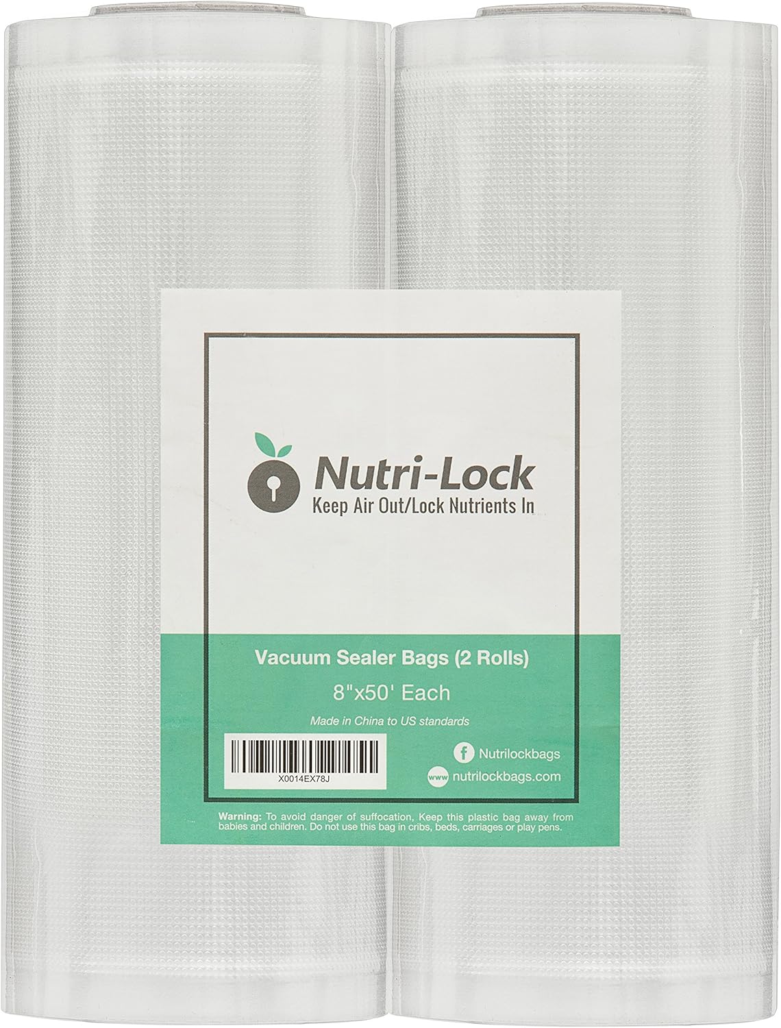 Vakuumierbeutel, 2er-Set 11" x 50' BPA-freie Rollen, Vakuumversiegelung für Sous Vide und Essenszubereitung, Vakuumierbeutel für Lebensmittel in Handelsqualität 