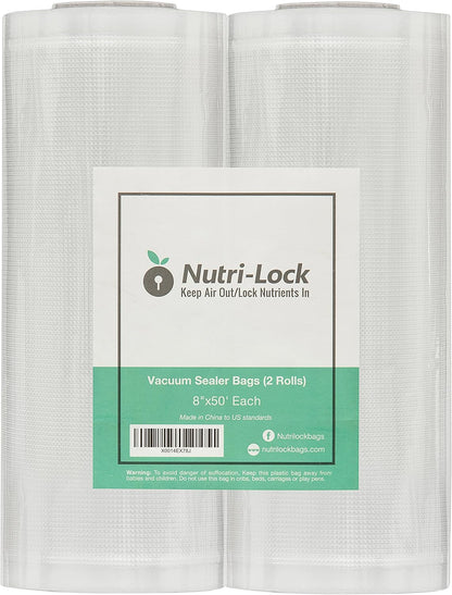 Vakuumierbeutel, 2er-Set 11" x 50' BPA-freie Rollen, Vakuumversiegelung für Sous Vide und Essenszubereitung, Vakuumierbeutel für Lebensmittel in Handelsqualität 