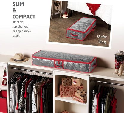 Zober Underbed Rectangular Diaper Bag made of Polyethylene for Christmas Gift, Gray