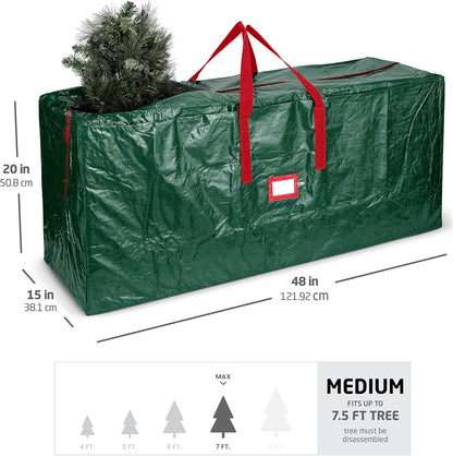 Zober Christmas Tree Storage Bag - Fits 9 Ft Artificial Trees, Waterproof, Durable Handles, Label Slot (Green)
