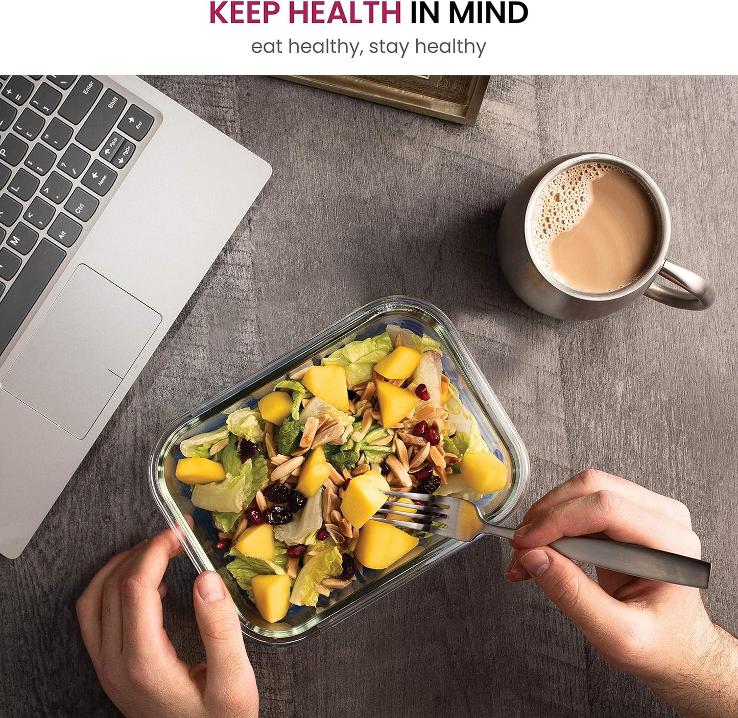 FineDine Glass Meal Prep Containers – Set of 3 Square 28 oz, Airtight & Leakproof, Microwave & Dishwasher Safe