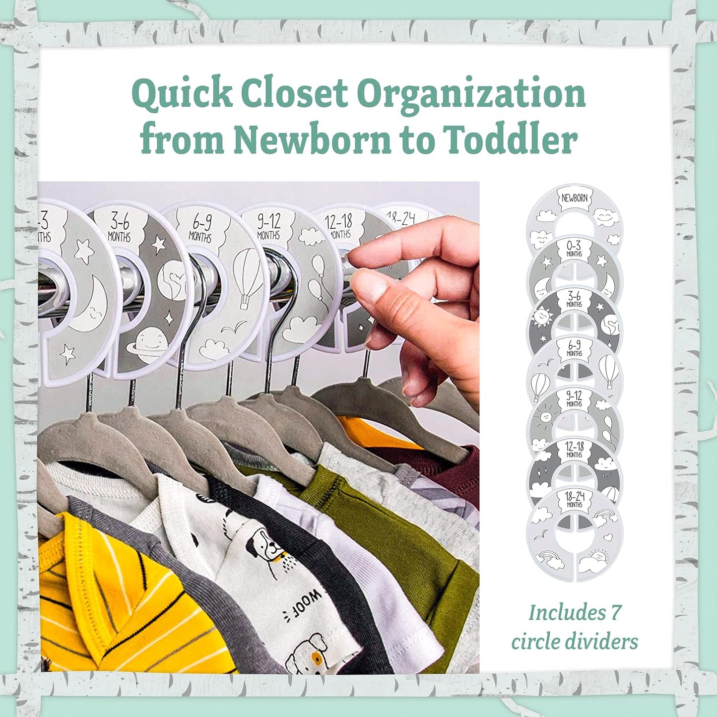 Baby Velvet Baby Hangers with Closet Dividers – Non-Slip Nursery Organizer for Infants