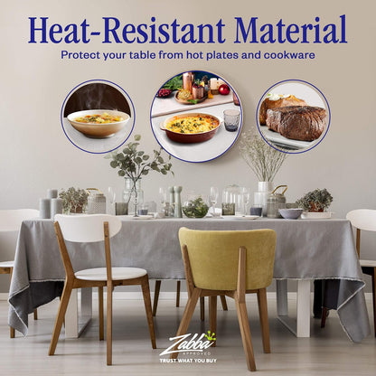 Nuvantee Table Protector Pad – 52 x 108 Inch Premium Spill & Heat Guard with Flannel Backing, Easy to Clean