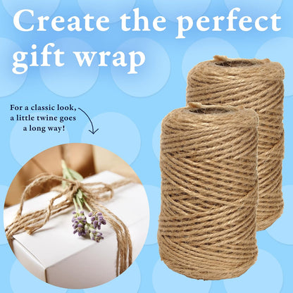 BeCraftee Jute Twine – Heavy Duty Hemp Twine for Crafts, Gardening & Gift Wrapping 656ft, 2mm