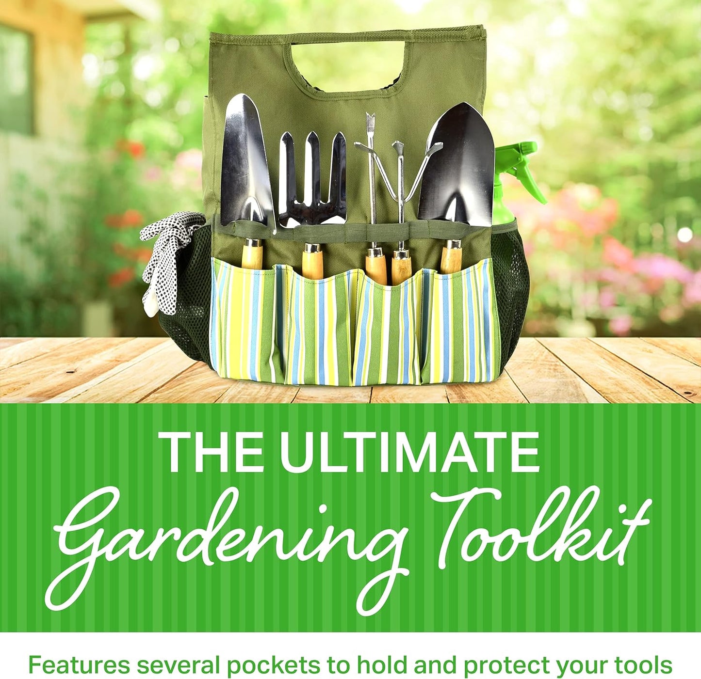 Plant Theatre Gardening Tool Bag - Oxford, Waterproof, Included Tools