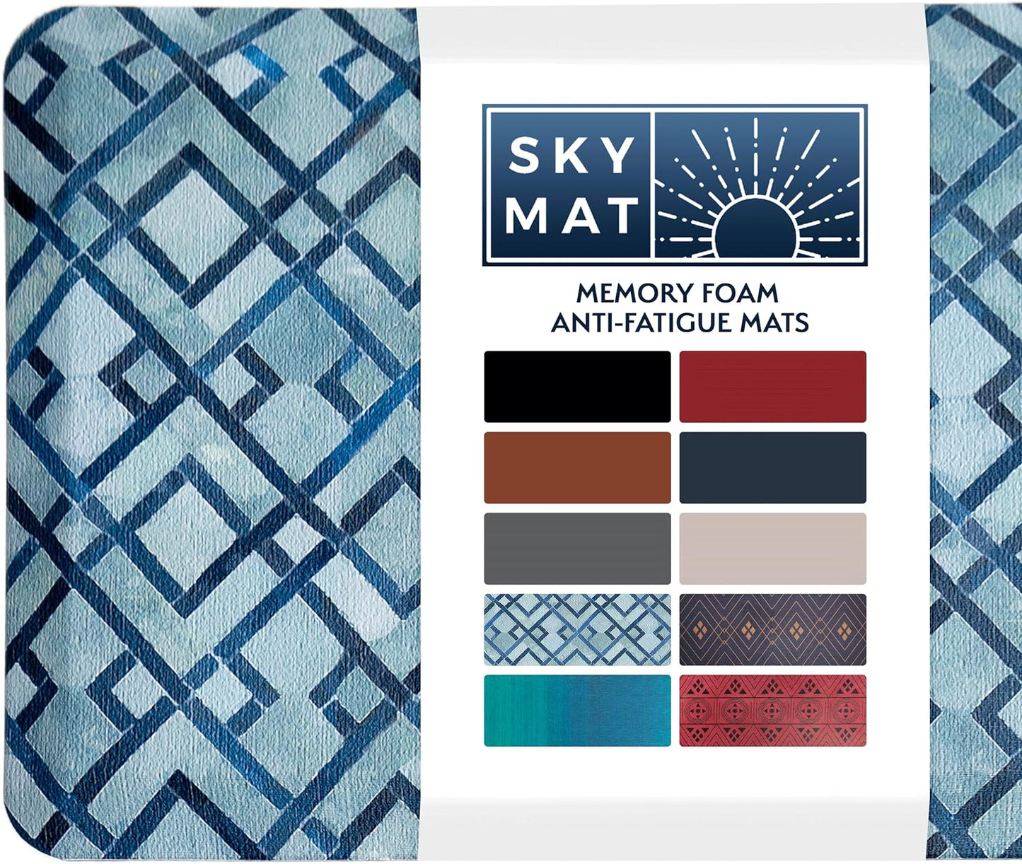 Sky Solutions Anti-Fatigue Mat - 3/4" Cushioned, Non-Slip, Waterproof, Stain-Resistant (Grey)