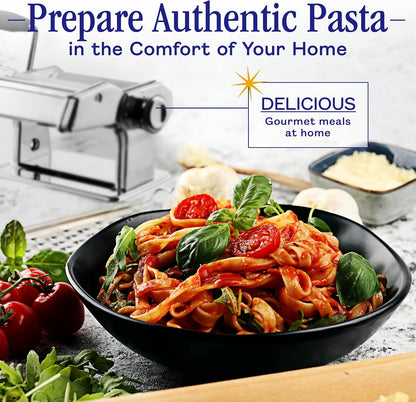 Nuvantee Nudelmaschine, manuelle Handpresse, einstellbare Dickeneinstellungen, Nudelmaschine mit abwaschbaren Walzen und Schneider aus Aluminiumlegierung, perfekt für Spaghetti, Fettuccine, Lasagne 