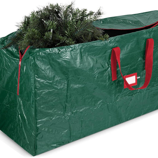 Zober Christmas Tree Storage Bag - Fits 9 Ft Artificial Trees, Waterproof, Durable Handles, Label Slot (Green)