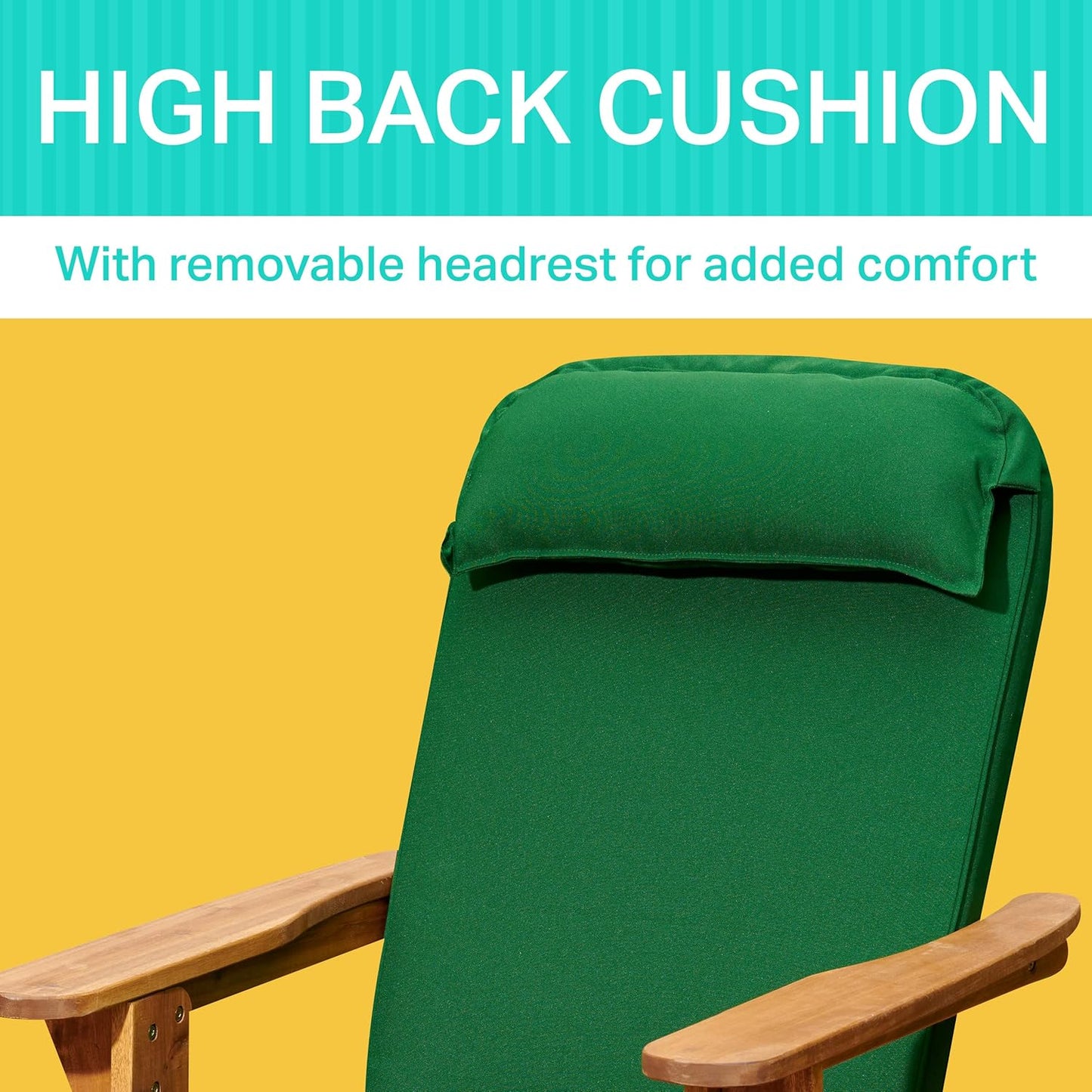 Plant Theatre Adirondack Chair Luxury High Back Cushion with Head Pillow