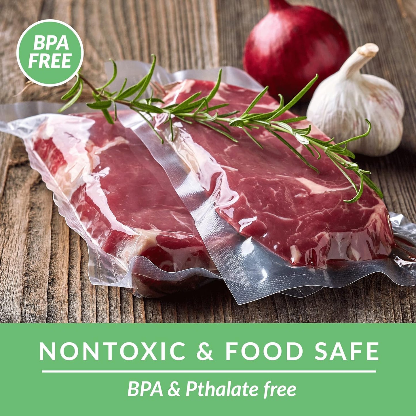 Vakuumierbeutel, 2er-Set 11" x 50' BPA-freie Rollen, Vakuumversiegelung für Sous Vide und Essenszubereitung, Vakuumierbeutel für Lebensmittel in Handelsqualität 