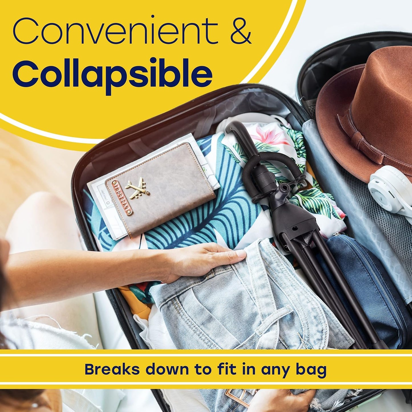 Hola! Music Guitar Stand – Adjustable Height, Collapsible with Padded Neck & Yoke, Tripod (Pack of 1)