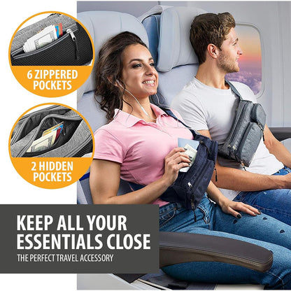 Fanny Pack for Women & Men – 6 Anti-Theft Pockets, Plus Size Belt Extension, Water-Resistant, Black