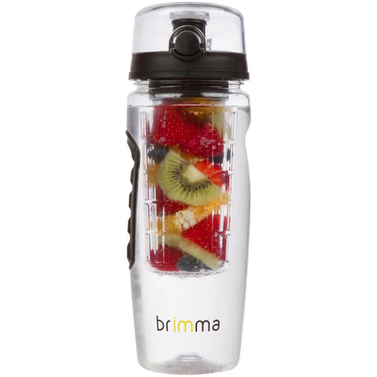 Brimma Fruit Infuser Water Bottle – 32 oz Leakproof Plastic, Fruit Infuser for Gym, Camping & Travel