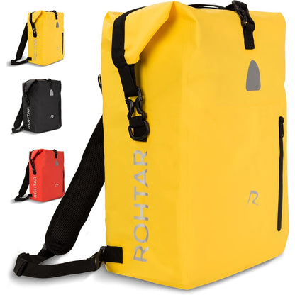 Fahrradtasche - Gepäckträger Tasche &amp; Fahrrad Rucksack Wasserdicht - Gepäckträgertasche zum Umhängen - 25L Gelb 