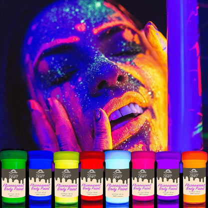CRAFT Neon Body Paint UV – 8 x 20 ml, Blacklight Neon Face & Body Paint