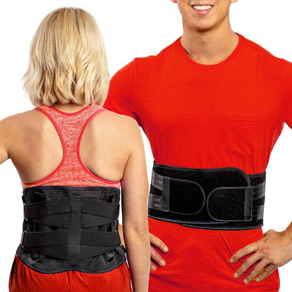 Back Brace for Pain Relief – Compression Lumbar Support Belt with Pocket for Sciatica & Strained Muscles M/L