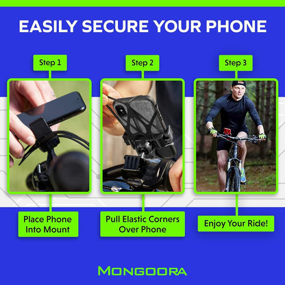 Bike & Motorcycle Phone Mount – GPS Holder for iPhone & Android, Fits Bicycle Handlebar, Easy Installation