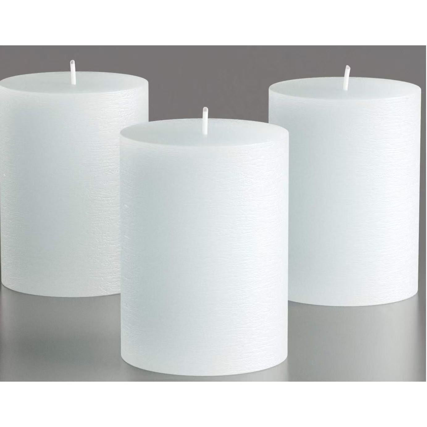 Unscented Candles for Home,Melt Candle Pillar Candles 3 Pack - , Church, Weddings, & More - 3" x 4", White