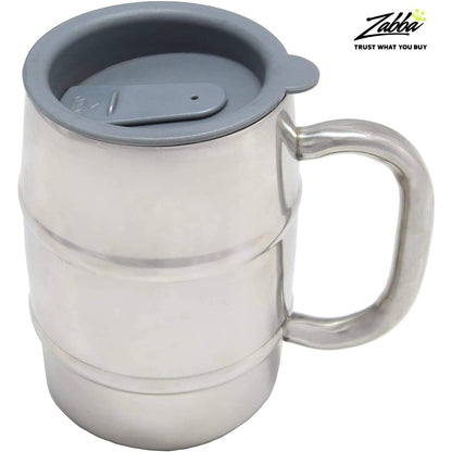 Beer Mu Premium Stainless Steel Beer Mug – 16.9 OZ Double Wall Vacuum Insulated, Includes Bonus Lid