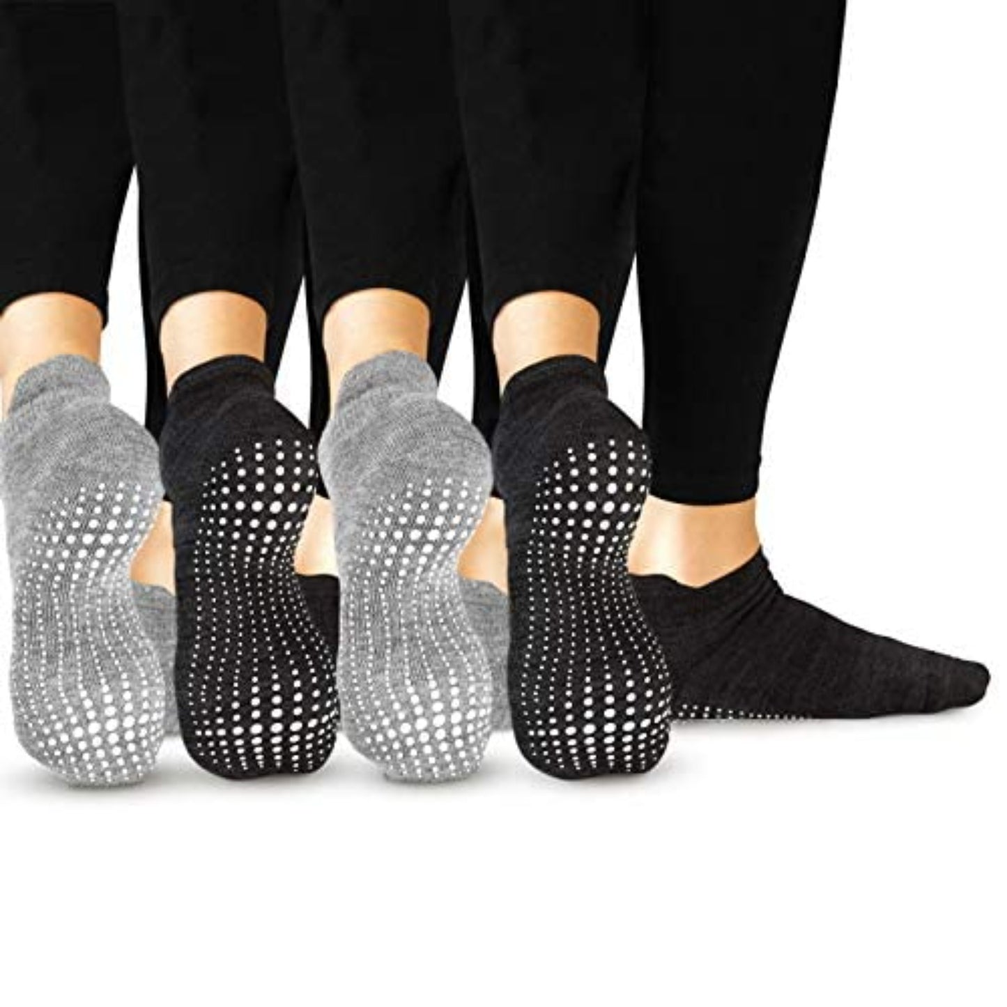 Non-Slip Yoga Grip Socks – Barre, Ballet, Pilates Athletic Socks for Men & Women, S/M