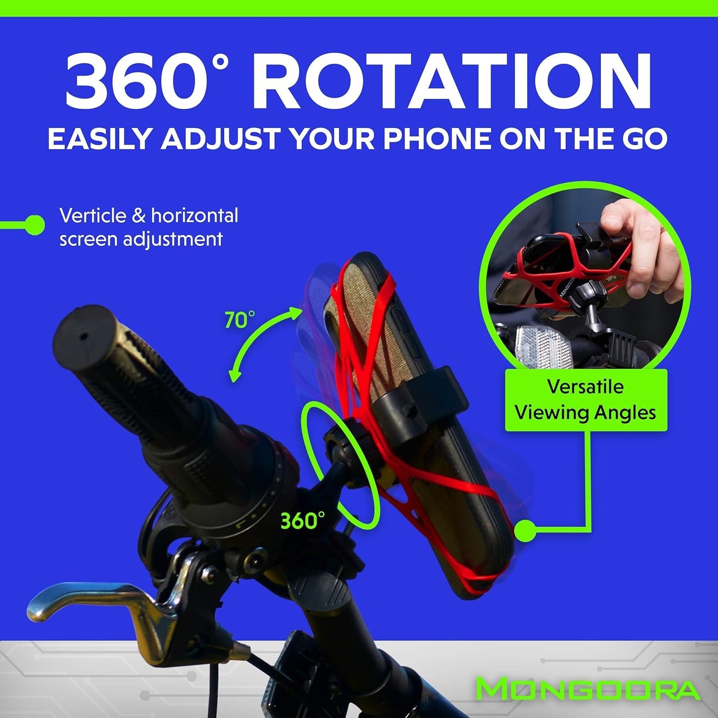 Bike & Motorcycle Phone Mount – GPS Holder for iPhone & Android, Fits Bicycle Handlebar, Easy Installation