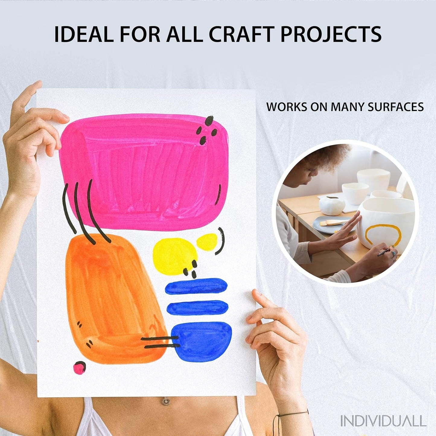 Acrylic Paint Set 8 Colors for Canvas, Rock, Paper & DIY Projects