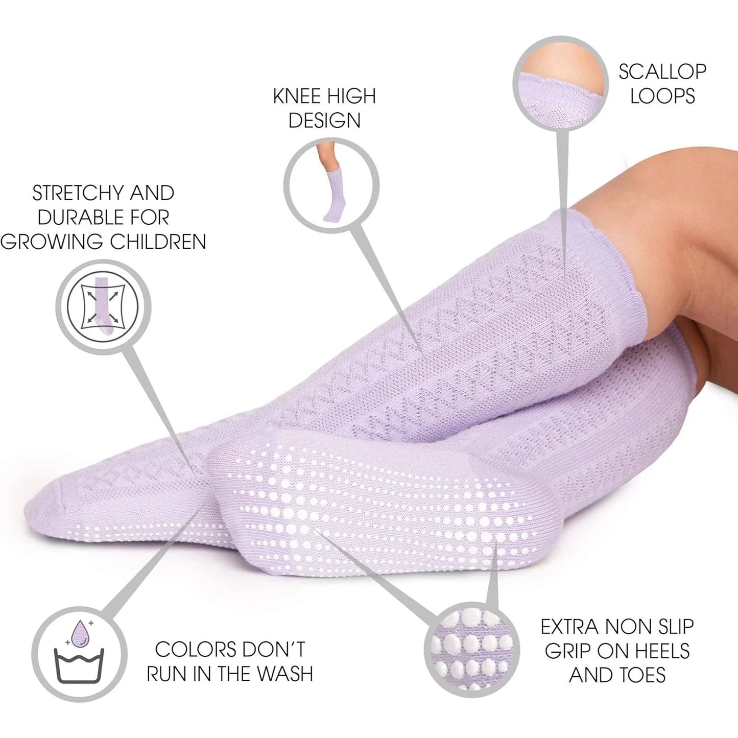 Knee Socks Long Socks - Baby Toddler Infant - Non-Slip Non-Slip