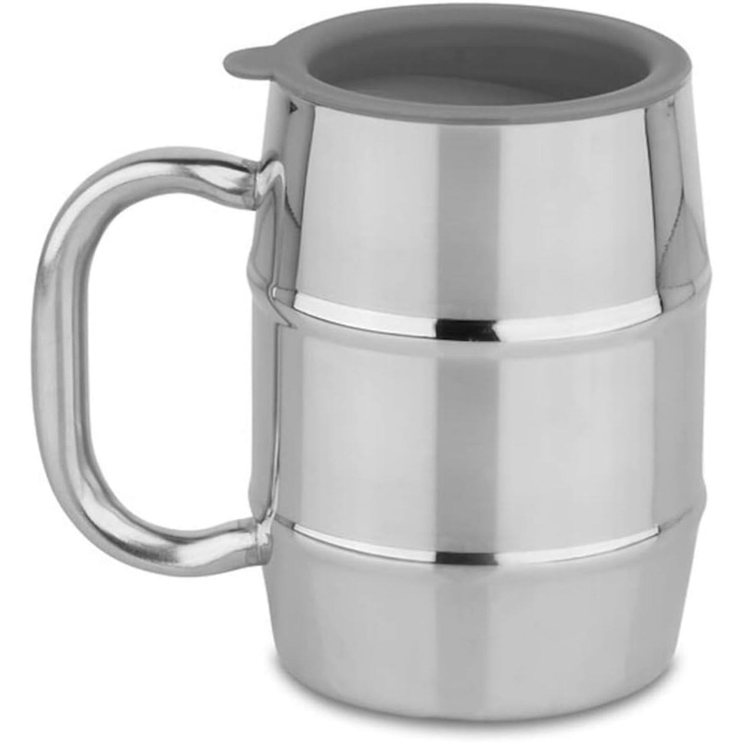 Beer Mu Premium Stainless Steel Beer Mug – 16.9 OZ Double Wall Vacuum Insulated, Includes Bonus Lid