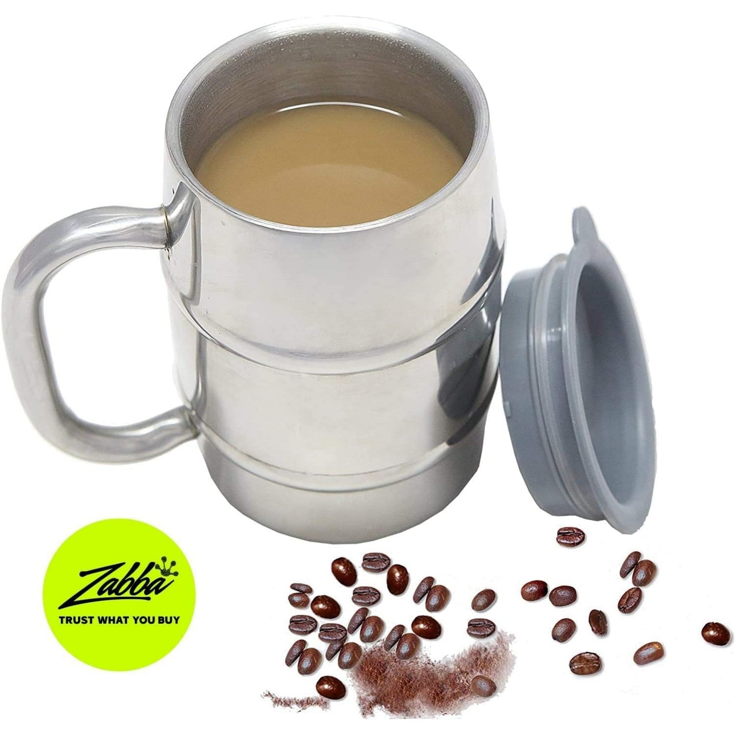 Beer Mu Premium Stainless Steel Beer Mug – 16.9 OZ Double Wall Vacuum Insulated, Includes Bonus Lid