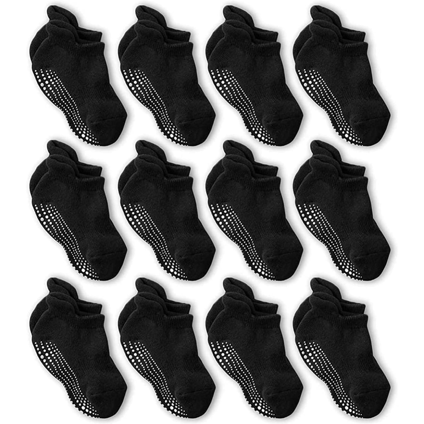 LA ACTIVE Non Slip Grip Ankle Boys and Girls Socks with Non Skid for Babies Toddlers and Kids Back to School